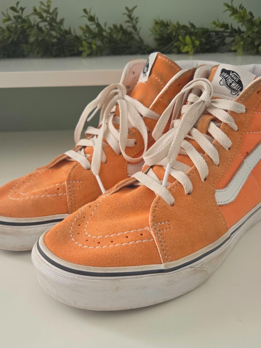 Vans Sk8-Hi Peach Orange Suede Canvas High Top Sneakers Men’s 8 Women’s 9.5